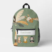 Personalized Safari Animals Backpack プリントバックパック (正面)