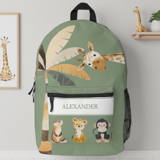 Personalized Safari Animals Backpack プリントバックパック