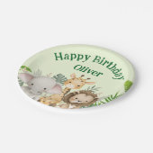 Personalized Safari Birthday Paper Plates ペーパープレート (アングル)