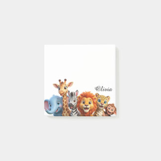 Personalized Safari Friends Jungle Sticky Notes ポストイット