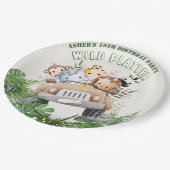 Personalized Safari Party Platter Jungle Birthday ペーパープレート (アングル)
