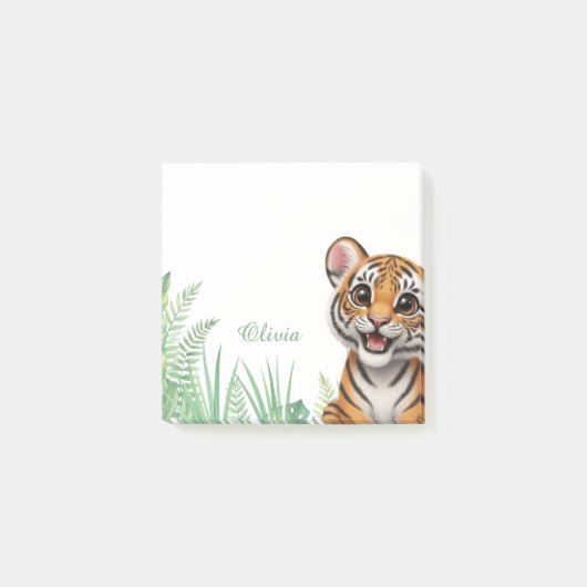 Personalized Safari Tiger Sticky Notes ポストイット (正面)