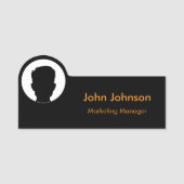 Personalized Safety-Pin Name Tag with Profile 名札 (正面)