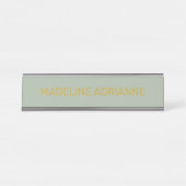 Personalized Sage & Gold Modern Desk Name Plate デスクネームプレート (正面)