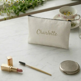 Personalized Sage Green Cottagecore Daisy Pattern アクセサリーポーチ