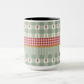 Personalized Sage Green Floral Name Mug マグカップ (中央)