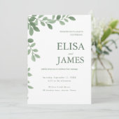 Personalized Sage Green Minimal Botanical Wedding  招待状 (スタンド正面)