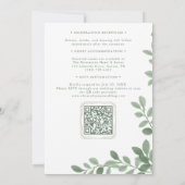 Personalized Sage Green Minimal Botanical Wedding  招待状 (裏面)