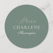 Personalized Sage Green Round Wedding Menu メニュー (正面)