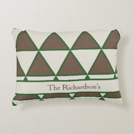 Personalized Sage Green Taupe Triangle Modern Chic アクセントクッション