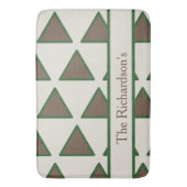 Personalized Sage Green Taupe Triangle Modern Chic バスマット (正面縦)