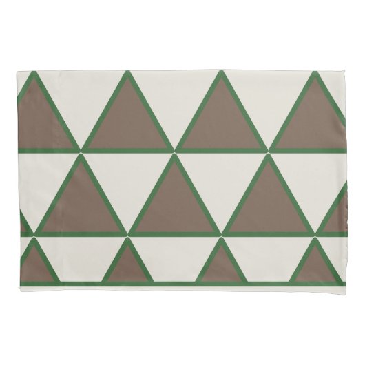 Personalized Sage Green Taupe Triangle Modern Chic 枕カバー (正面)