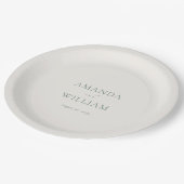 Personalized Sage Green Wedding Paper Plates ペーパープレート (アングル)