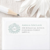 Personalized sage green wedding return address ラベル (インサイチュ)