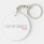 Personalized Samoyed Pop Art Super Cute キーホルダー (裏面)