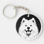 Personalized Samoyed Pop Art Super Cute キーホルダー (正面)