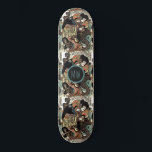 Personalized Samurai And Serpent Skateboard スケートボード<br><div class="desc">Personalized bold samurai and serpent snake Asian art skateboard with your initials in the middle.</div>