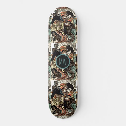 Personalized Samurai And Serpent Skateboard スケートボード (正面)