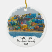 Personalized San Juan Ornament, Puerto Rico セラミックオーナメント (正面)