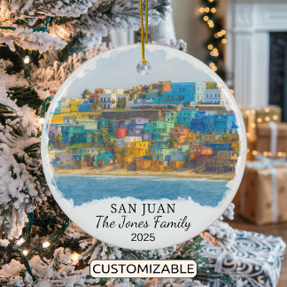Personalized San Juan Ornament, Puerto Rico セラミックオーナメント