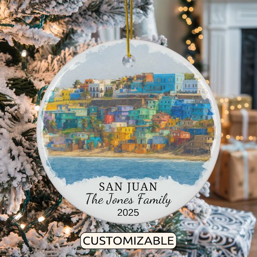 Personalized San Juan Ornament, Puerto Rico セラミックオーナメント