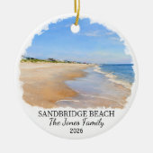 Personalized Sandbridge Beach Ornament, Custom Vir セラミックオーナメント (正面)