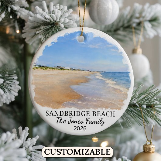 Personalized Sandbridge Beach Ornament, Custom Vir セラミックオーナメント
