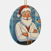 Personalized Santa as a Pharmacist Ornament セラミックオーナメント (右)