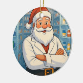 Personalized Santa as a Pharmacist Ornament セラミックオーナメント (左)