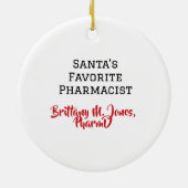 Personalized Santa as a Pharmacist Ornament セラミックオーナメント (裏面)