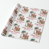 Personalized Santa Beach Tropical Hawaiian Palm    ラッピングペーパー (アンロールド)