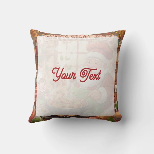 Personalized Santa Chef Pasta Night クッション (裏面)