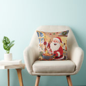 Personalized Santa Chef Pasta Night Throw Pillow クッション (椅子)
