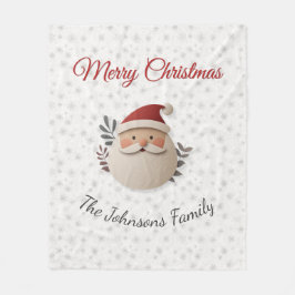 Personalized Santa Christmas – Custom Family Name フリースブランケット