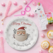 Personalized Santa Christmas Paper Plate ペーパープレート (パーティー)