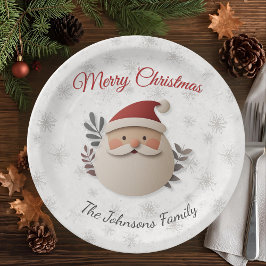 Personalized Santa Christmas Paper Plate ペーパープレート