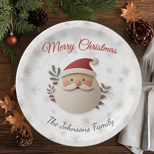 Personalized Santa Christmas Paper Plate ペーパープレート