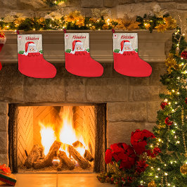 Personalized Santa Christmas Stocking with Custom  ラージクリスマスストッキング