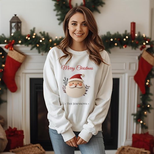 Personalized Santa Christmas Sweatshirt for Women スウェットシャツ