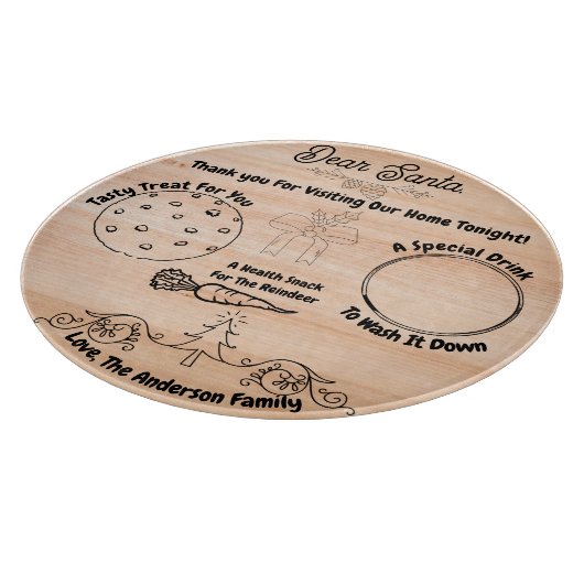 Personalized Santa Cookie Tray カッティングボード (角)