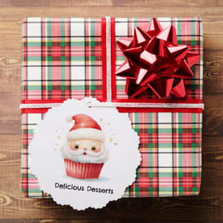 Personalized Santa Cupcake Christmas Business Card オーナメントカード