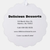 Personalized Santa Cupcake Christmas Business Card オーナメントカード (裏面)