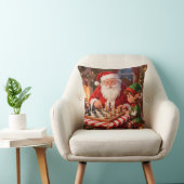 Personalized Santa & Elf Chess Game Christmas クッション (椅子)