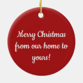 Personalized Santa Fox Ceramic Christmas Ornament  セラミックオーナメント (裏面)