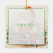 Personalized Santa Gardener Succulent Christmas セラミックオーナメント (裏面)