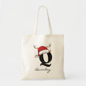 Personalized Santa Holiday Tote Bag Gift for Women トートバッグ (正面)