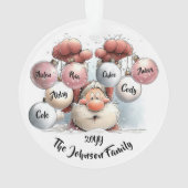 Personalized Santa in Snow Acrylic Ornament オーナメント (裏面)