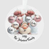 Personalized Santa in Snow Acrylic Ornament オーナメント (正面)
