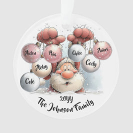 Personalized Santa in Snow Acrylic Ornament オーナメント