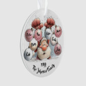 Personalized Santa in Snow Acrylic Ornament オーナメント (正面)